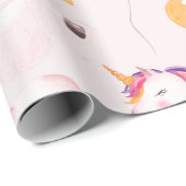 Magical Unicorn Rainbow Birthday Party Geschenkpapier (Rolleneckpunkt)