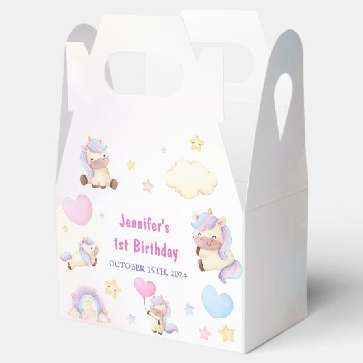 Magical Unicorn Rainbow Birthday Party Geschenkschachtel (Geöffnet)