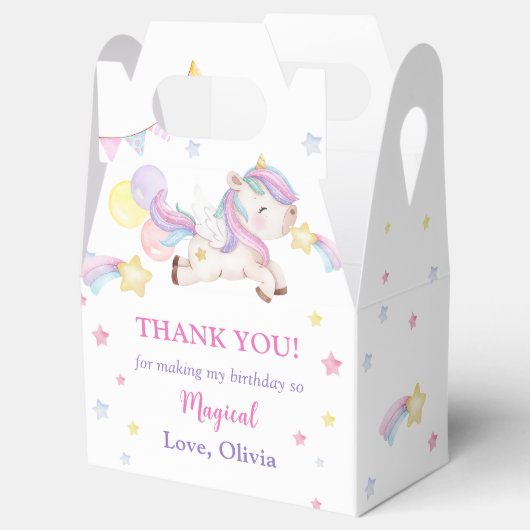 Magical Unicorn Rainbow Birthday Party Geschenkschachtel (Geöffnet)