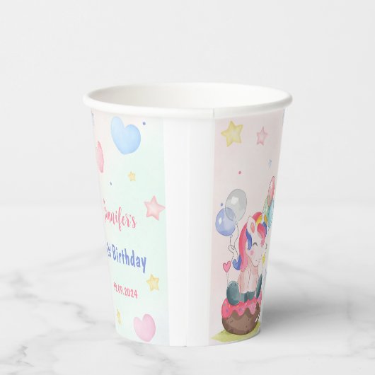 Magical Unicorn Rainbow Birthday Party Pappbecher (Rechts)