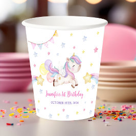 Magical Unicorn Rainbow Birthday Party Pappbecher