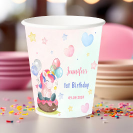 Magical Unicorn Rainbow Birthday Party Pappbecher