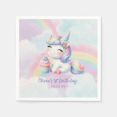 Magical Unicorn Rainbow Birthday Party Serviette (Vorderseite)