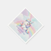 Magical Unicorn Rainbow Birthday Party Serviette (Ecke)