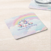 Magical Unicorn Rainbow Birthday Party Untersetzer (angewinkelt)