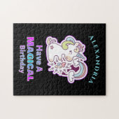 Magical Unicorn Rainbow Birthday Personalize Puzzle (Horizontal)