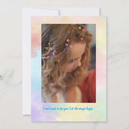 Magical Unicorn Rainbow Einladung (Rückseite)