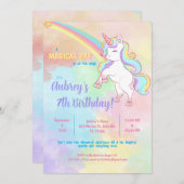 Magical Unicorn Rainbow Einladung (Vorne/Hinten)