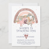 Magical Unicorn Rainbow Girl Einladung (Vorderseite)