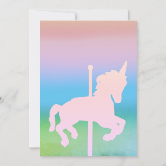 Magical Unicorn Rainbow Glitzer Girls Birthday Einladung (Rückseite)