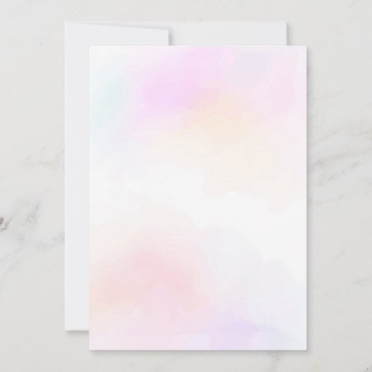 Magical Unicorn Rainbow Pastel Birthday Einladung (Rückseite)