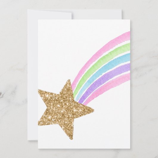 Magical Unicorn Rainbow Pastel Girl Einladung (Rückseite)