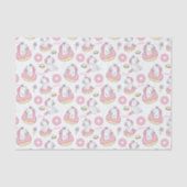 Magical Unicorn Reiten eines Donut-Musters Seidenpapier (Vorderseite)