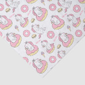 Magical Unicorn Reiten eines Donut-Musters Seidenpapier (Ausschnitt)