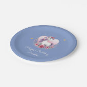 Magical Unicorn Rosa Gold Elegante Pappteller (Schrägansicht)