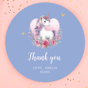 Magical Unicorn Rosa Gold Elegante Runder Aufkleber