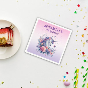 Magical Unicorn Sparkle Pink Lila Girl Geburtstag Serviette