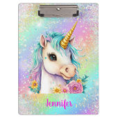 Magical Unicorn Sparkle Rainbow Klemmbrett (Vorderseite)
