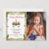 Magical Unicorn Weihnachten Holly Berries 2 Foto (Vorderseite)