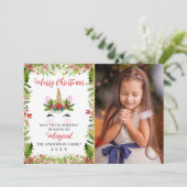 Magical Unicorn Weihnachten Holly Berries 3 Foto (Stehend Vorderseite)