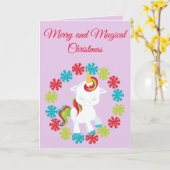 Magical Unicorn Weihnachten Karte (Gelbe Blume)