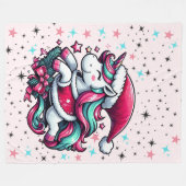 Magical Unicorn Weihnachtsblanket Fleecedecke (Vorderseite (Horizontal))