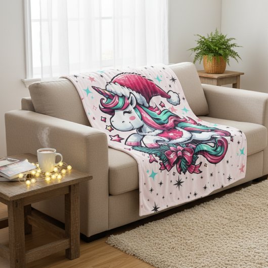 Magical Unicorn Weihnachtsblanket Fleecedecke