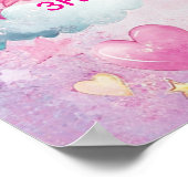 Magical Unicorn Whimsical Rainbow Birthday Party Poster (Ecke)