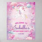 Magical Unicorn Whimsical Rainbow Birthday Party Poster (Vorne)