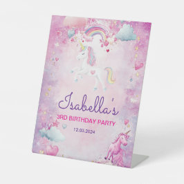Magical Unicorn Whimsical Rainbow Birthday Party Sockelschild