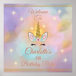 Magical Unicorn Willkommenszeichen | Geburtstagsfe Poster