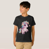Magical Unicorn with Rainbow Hair Cute Kids' Shirt (Vorne ganz)