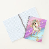 Magical Unicorn with Rainbow Notebook Notizblock (Innenseite)
