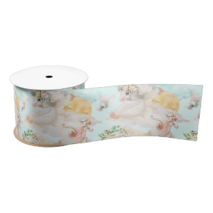 Magical Unicorn Wolken Pastel Satin Ribbon Satinband