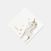 Magical Unicorn Yellow Birthday Party Cocktail Serviette (Ecke)