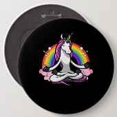 Magical Unicorn Yoga Zen Medizin Regenbogen Button (Vorne & Hinten)