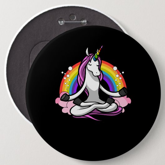 Magical Unicorn Yoga Zen Medizin Regenbogen Button (Vorne & Hinten)