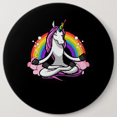 Magical Unicorn Yoga Zen Medizin Regenbogen Button (Vorderseite)