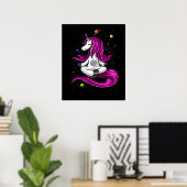 Magical Unicorn Yoga Zen Space Meditation Poster (Heimbüro)