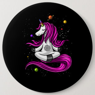 Magical Unicorn Yoga Zen Weltraummedizin Button