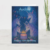 Magical Unicorns Mystical Customizable Birthday Karte (Vorderseite)