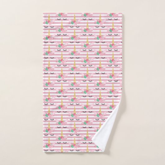 MAGICAL UNICORSTRIPE PINK BADEZIMMER TOWEL SET (Handtuch)