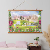 Magical United Kingdom - Fantasy Castle Landschaft Wandteppich Mit Holzrahmen (Schlafzimmer)
