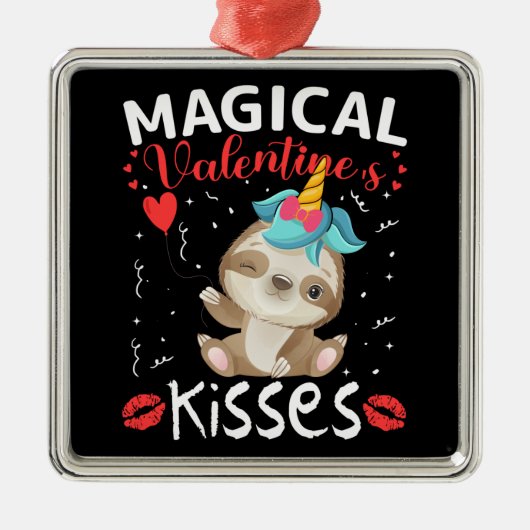 Magical Valentine's Kisses Ornament Aus Metall (Vorne)