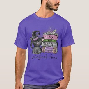 Magical Vibes Black Cat in Hexenhut Magic Books H T-Shirt
