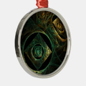 Magical Vibration Abstract Art Round Silbernes Ornament (Rechts)