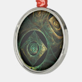 Magical Vibration Abstract Art Round Silbernes Ornament (Links)