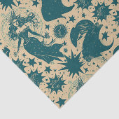 Magical Vintage Witch with Stars Decoupage Paper Seidenpapier (Ausschnitt)