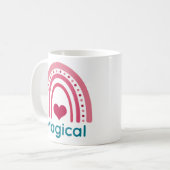 Magical Viva Magenta Boho Rainbow Kaffeetasse (Vorderseite Links)