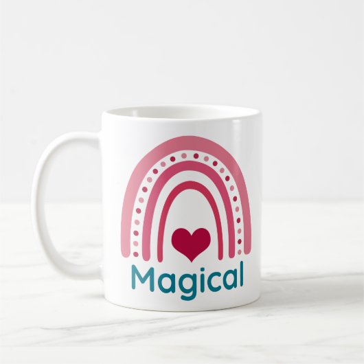 Magical Viva Magenta Boho Rainbow Kaffeetasse (Links)